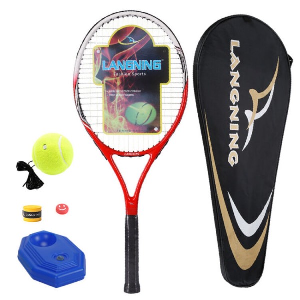 Lang Ning tennis racket men and women beginner carbon composite training package has been wearing red thread