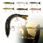 Lixada 13cm/19g Artificial Fishing Lure Bait 3D Eyes 6 Segments Fish Lures 2 Hooks Sea Fishing Swimbait Crankbait Tackle