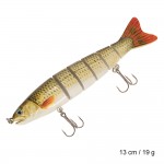 Lixada 13cm/19g Artificial Fishing Lure Bait 3D Eyes 6 Segments Fish Lures 2 Hooks Sea Fishing Swimbait Crankbait Tackle