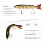 Lixada 13cm/19g Artificial Fishing Lure Bait 3D Eyes 6 Segments Fish Lures 2 Hooks Sea Fishing Swimbait Crankbait Tackle