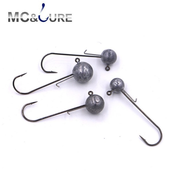MC&LURE  5pcs/lot  Lead Jig Head 5g 7g 10g 14g  Soft Lure Jigging Hook  Fishing Hooks Barbed Hook