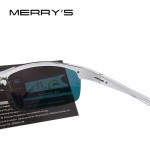 MERRY'S Men Polarized Sunglasses Aviation Aluminum Magnesium Sun Glasses For Fishing Driving Rectangle Rimless Shades S'8277