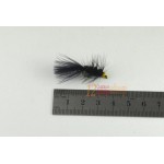 MNFT 10PCS 8# Black Woolly Bugger Black Color with Flashabou Crystal Decorated Tail Fly Fishing Lure Streamer Bead Golden Head