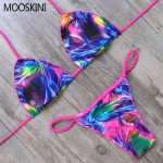 MOOSKINI 2017 Hot Cheeky Style Brazilian Bikini Set Sexy Floral Swimwear Women Swimsuit Biquinis Feminino Top Low Waist Bikinis