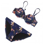 MUXILOVE 2017 Sexy Floral Print PUSH UP Padded Bra Women Neoprene Bikini Bottom Set Swimwear Swimsuit Bathing Suit Biquini