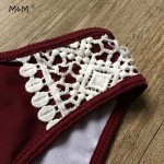 M&M 2017 Sexy Women Swimsuit Crochet Bikinis Set High Neck Halter Bikini Swimwear Summer Beach Swim Wear Bathing Suit Biquini