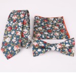 Mantieqingway Mens Tie Floral Cotton Jacquard Necktie Gravatas Corbatas Handkerchiefs Bow Tie Set for Men Wedding Bowtie Cravat