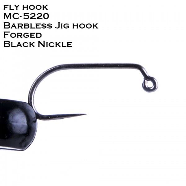 Maximumcatch Fly hook 100pcs/lot Fish-Friendly Barbless Jig Hooks Forged Black Nickle MC-5220 12# 14# 16# Fly Fishing Hook