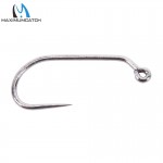 Maximumcatch Fly hook 100pcs/lot Fish-Friendly Barbless Jig Hooks Forged Black Nickle MC-5220 12# 14# 16# Fly Fishing Hook