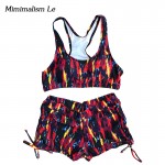 Minimalism Le Brand Bikini 2017 New Push Up Print Patchwork Swimwear Women Swimsuit Sexy Sport Summer Beach Bathing Suit BK559