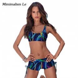 Minimalism Le Brand Bikini 2017 New Push Up Print Patchwork Swimwear Women Swimsuit Sexy Sport Summer Beach Bathing Suit BK559