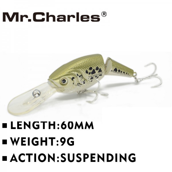 Mr.Charles CN52  fishing lures   60mm 9g suspending vib MINNOW, assorted different colors,  Hard Bait