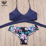 NAKIAEOI 2017 Sexy Cross Brazilian Bikinis Women Swimwear Swimsuit Push Up Bikini Set Halter Top Beach Bathing Suits Swim Wear