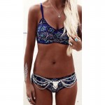 NAKIAEOI Bikinis Women Swimsuit Push Up Swimwear Women 2017 Sexy Bandeau Print Brazilian Bikini Set Beach Bathing Suit Swim Wear