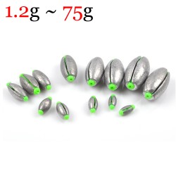New All Sizes Weight Adjustable Lead Weight Sinkers for Fishing 1.2g to 75g Popular Fishing Accessories