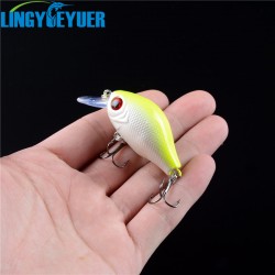 New Arrival Promotion Sale 1PCS 5 Colors Small Hard Crank Crankbaits Fishing Bait 6cm/8.8g Topwater Wobbler Treble Hooks Tackle