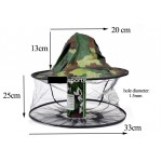 New Camouflage Anti Mosquito Fishing Hat With Net Mesh Head Cover Fisherman Hat Beekeeping Camping Mask Face Protect Caps FO29