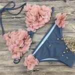 New Floral  Bandage Bottom Bikinis Sets 2017 Low-Waist Push up SwimWear Biquini Sexy girl and Ladies Swimsuit Bathingsuit