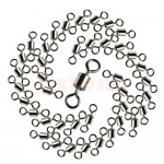 New Hot 100PCS Fishing Barrel Bearing Rolling Swivel Solid Ring LB Lures Connector 7 Size