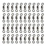 New Hot 100PCS Fishing Barrel Bearing Rolling Swivel Solid Ring LB Lures Connector 7 Size