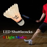 Outdoor Sports 4 Pcs/lot Colorful LED Badminton Feather Dark Night Goose Feather Shuttlecock Badminton Ball 8 Light Modes