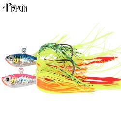 Pisfun Squid Jigs 50g 2pcs/lot Bass Jig Head Metal Saltwater Fishing Bait Octopus Lure