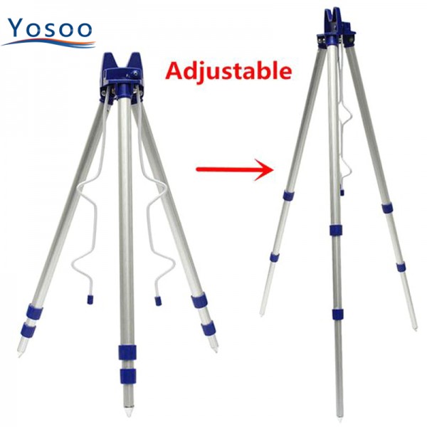 Portable Height Adjustable Sea Fishing Rod Holder Tripod Stand Holds 5 Rods Rack