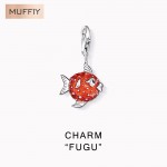 Red Fugu Fish Charm,Thomas Style Charm Club Good Jewelry For Women,Ts Ocean Gift In 925 Sterling Silver Fit Bag Bracelet