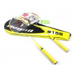 Regail 9158 Durable Speed Badminton Racket Battledore Racquet with Carry Bag for Couples Yellow Color 1 Pair