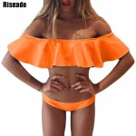 Riseado Summer Ruffle Bikini Set Swimwear Women Sexy 2017 Low Waist Bottom Swimsuit Beach Bathing Suits