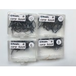 Rompin NEW ARRIVAL 50PCS/BOX High Carbon Steel Carp Fishing Hook  with Hole Barb and Barbless Size # 6 #8 #10 #12