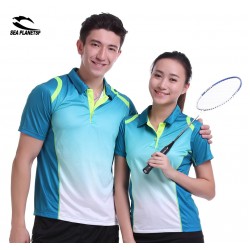 SEA PLANETSP Sportswear sweat Quick Dry breathable badminton shirt ,Women/Men table tennis Ping pong clothes team POLO T Shirts