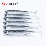 SEALURER Brand Jig Head Soft Lure 2.2g 7.5cm Fishing Shad Worm Bait Soft Lure Fly Fishing Bait Fishing Lures 6pcs/lot