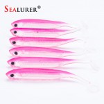 SEALURER Brand Jig Head Soft Lure 2.2g 7.5cm Fishing Shad Worm Bait Soft Lure Fly Fishing Bait Fishing Lures 6pcs/lot