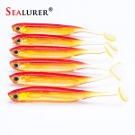 SEALURER Brand Jig Head Soft Lure 2.2g 7.5cm Fishing Shad Worm Bait Soft Lure Fly Fishing Bait Fishing Lures 6pcs/lot