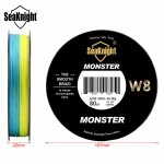 SeaKnight Monster W8 Multi-Color 8 Strands Fishing Line Braid 300M Wide Angle Technology PE Lines For Sea Fishing Wire 20-100LB 