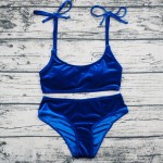 Sexy Brazilian Bikini 2017 Blue Velvet Swimwear Women Swimsuit Push up Biquini Halter Bikinis Set Bathing Suit Maillot De Bain