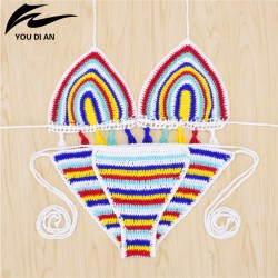 Sexy Handmade Crochet Bikini women crochet Swimsuit Brazilian biquini 2016 Crochet Swimwear Bathing Suit hot sale beach suit