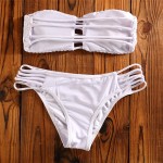 Sexy bandeau swimwear bikini set 2017 summer style Beachwear push up Bathing Suit women white Top&bottom women Swimsuit Biquini