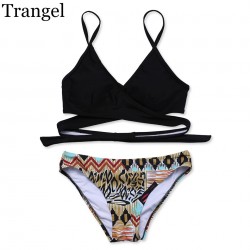 Summer vacation Women Swimsuit biquini low waist swim cloth print pattern soft padded swimwears females monokini swimwear bikini