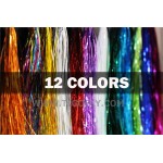 Tigofly 12 Assorted Colors  Holographic Flashabou Mylar Tinsel Flash Fly Tying Materials 1/69"  Wide