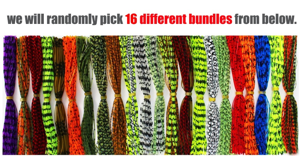 Tigofly 20 Gonne In Silicone Per Esche Da Pesca Fai Da Te - 22 Cm X 7 Mm, Vari Colori - Spinnerbait, Buzzbait, Jig