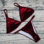 Velvet Bikini 2017 Sexy Micro Bikinis Women Swimsuit Bandage Swimwear Halter Top Brazilian Bikini Set Beach Bathing Suit Biquini