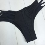 Vertvie Sexy Hollow Out Bikini Set Black Braided Rope Bangdage Push Up Swimsuit Women 2017 For Summer Party Beach Bath Swimwear