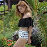 Women Push Up Bikini Set Vintage Biquini Ruffled Swimsuit Sexy Print Swmwear Beach Swim Wear Bathing Suit 2017 Bandeau Bikini