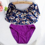 Women Push Up Bikini Set Vintage Biquini Ruffled Swimsuit Sexy Print Swmwear Beach Swim Wear Bathing Suit 2017 Bandeau Bikini