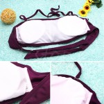 Women Sexy Padded Push Up Bikini Set Tassel Bandage Swimwear Bathing Beachwear