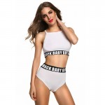Women high waist bikini set baby got back letter print swimsuit padded bathing suit Beach swimming suit for ladies female monoki