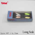 YAPADA Spoon 007 Loong Scale 1.5g 24mm 6pcs/lot Multicolor Metal Spoon Fishing Lures