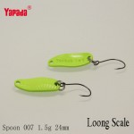 YAPADA Spoon 007 Loong Scale 1.5g 24mm 6pcs/lot Multicolor Metal Spoon Fishing Lures